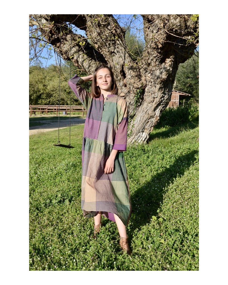 Robe patchwork carreaux- BlaBla-Saint-Tropez